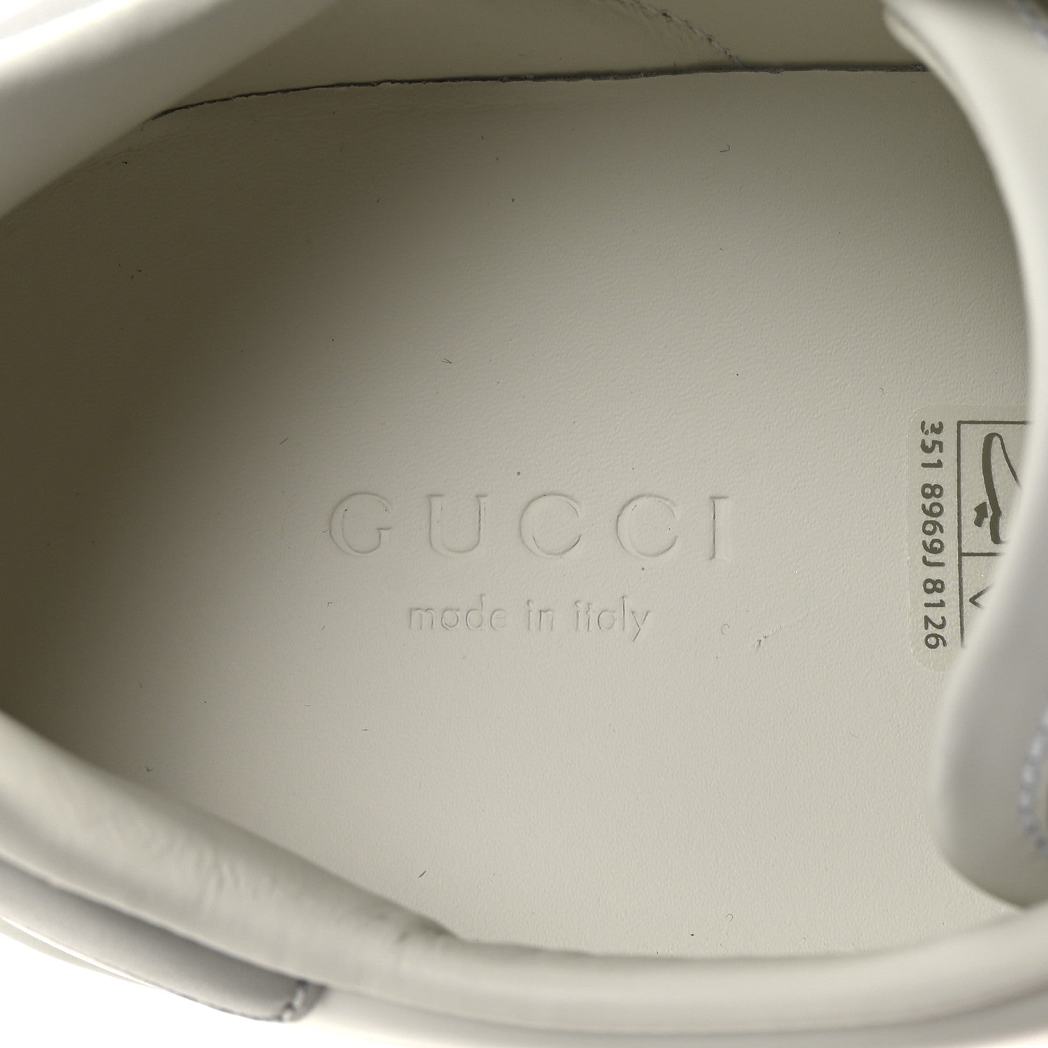 Gucci Calfskin Interlocking G Perforated Womens Ace Sneakers 37 White Grey Sky 8 of 10