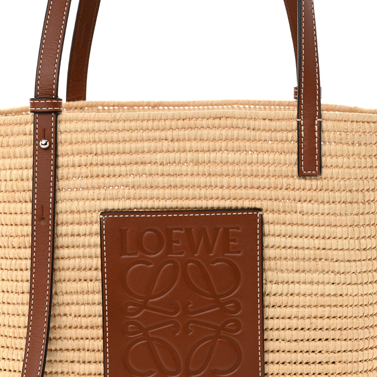 Loewe Raffia Small Square Basket Tote Bag Natural Tan 8 of 10