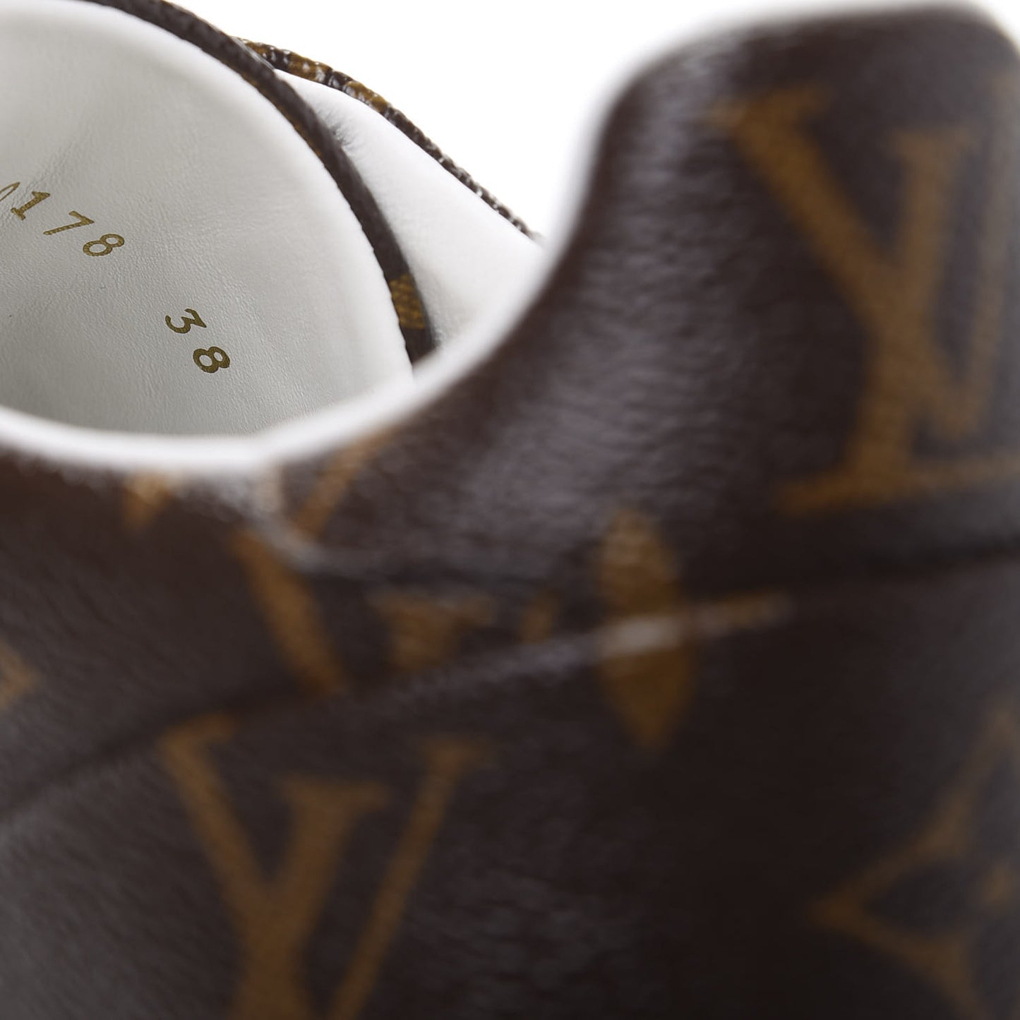 Calfskin Monogram LV Black Heart Sneakers 38 Cacao
