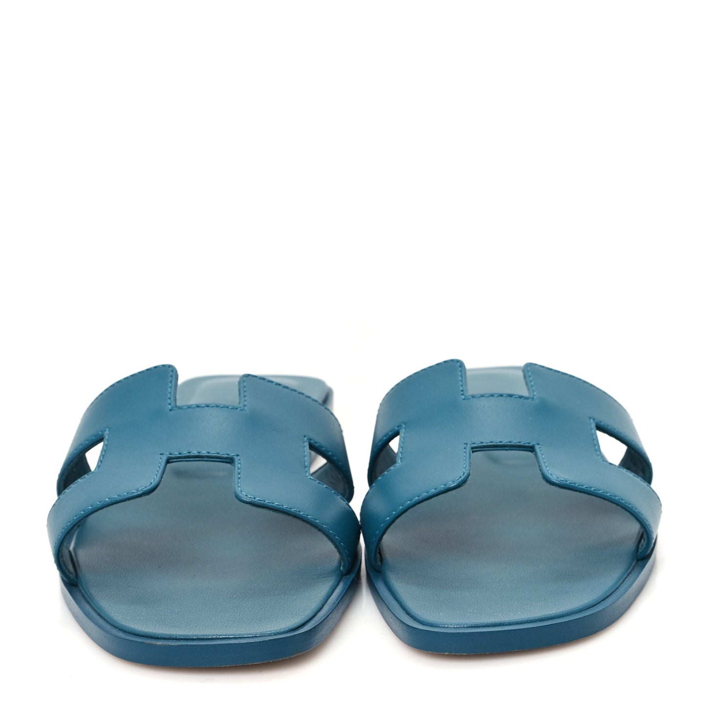 Calfskin Oran Sandals 35 Bleu Emeraude
