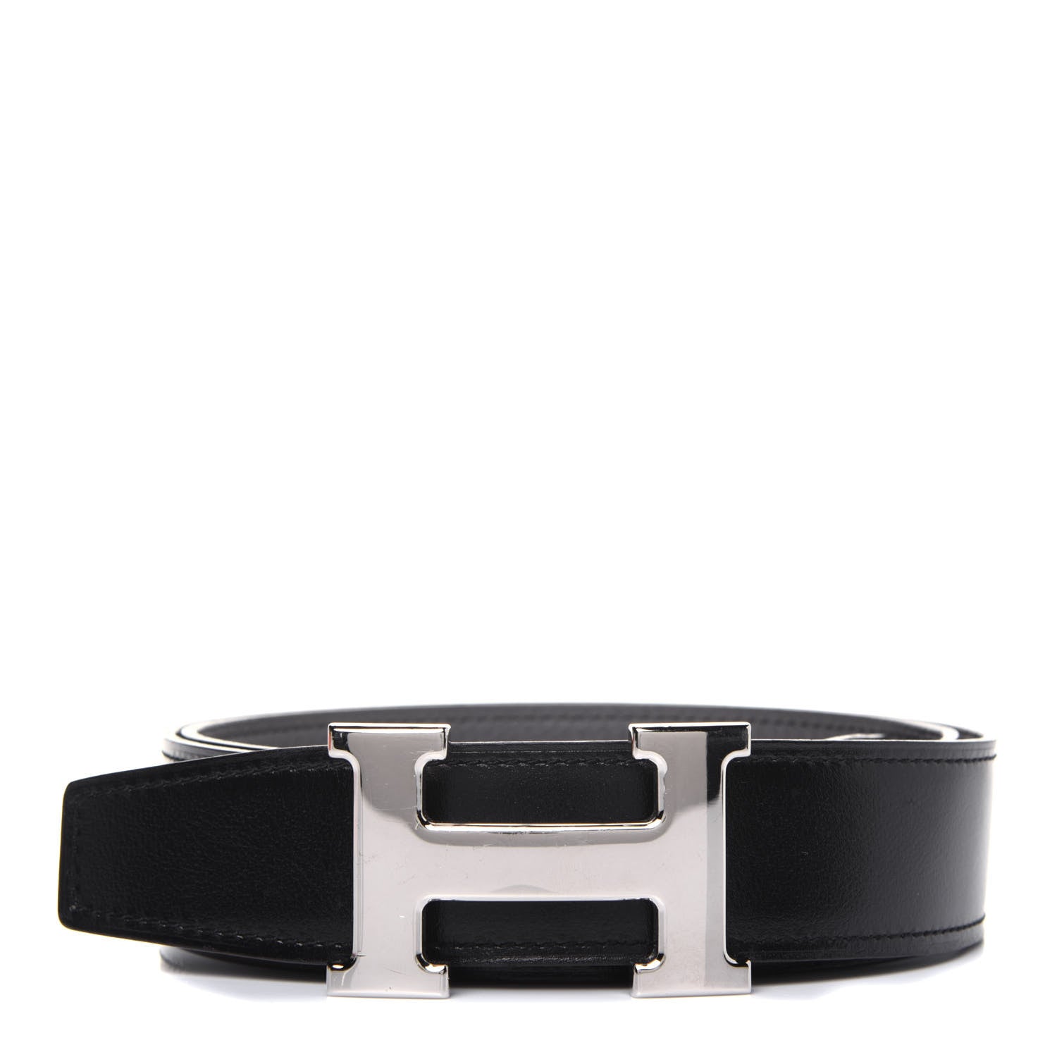 Hermes Box Togo 32mm H Belt 80 Black Etain 1 of 7