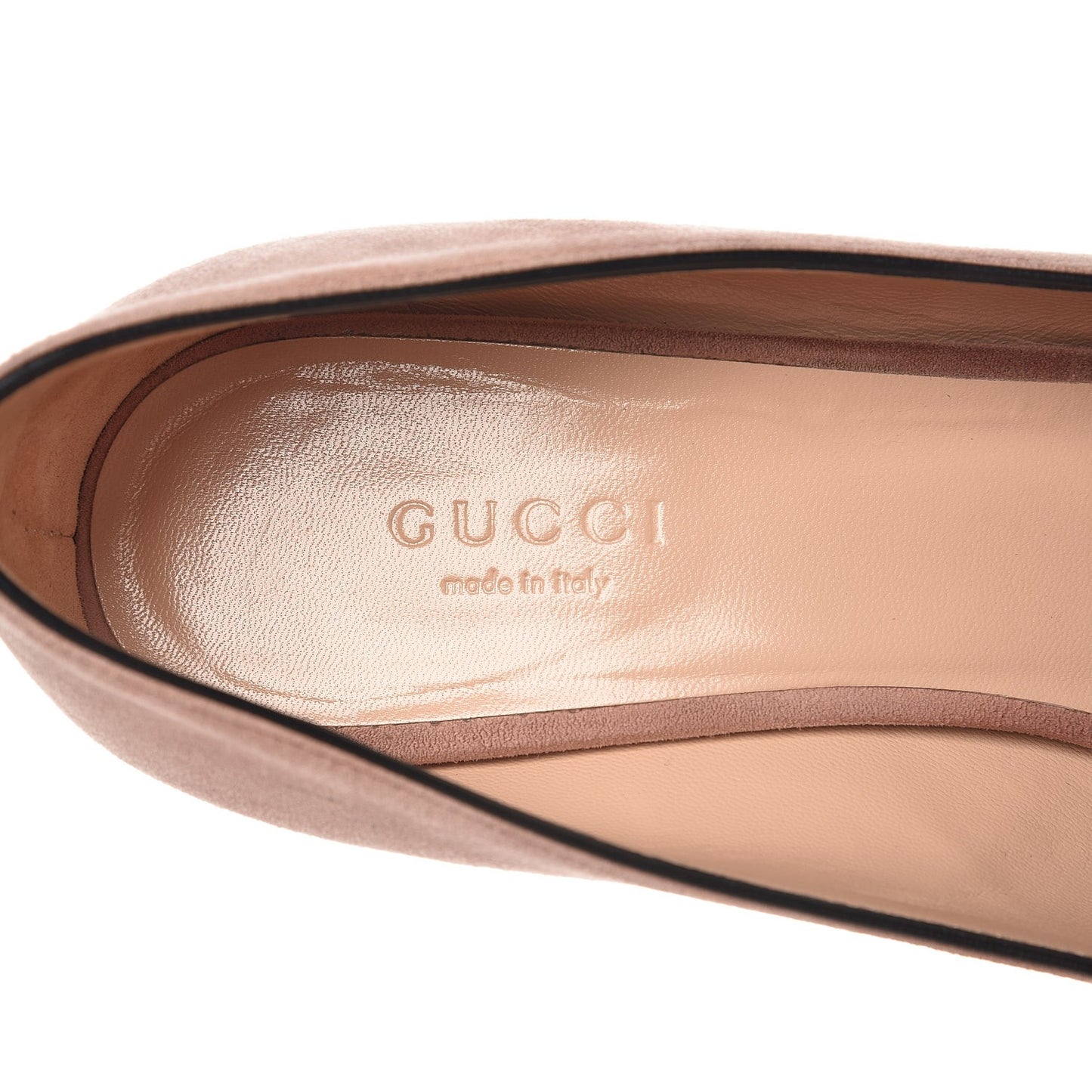 Suede GG Marmont Fringe Loafer Pumps 36 Blush