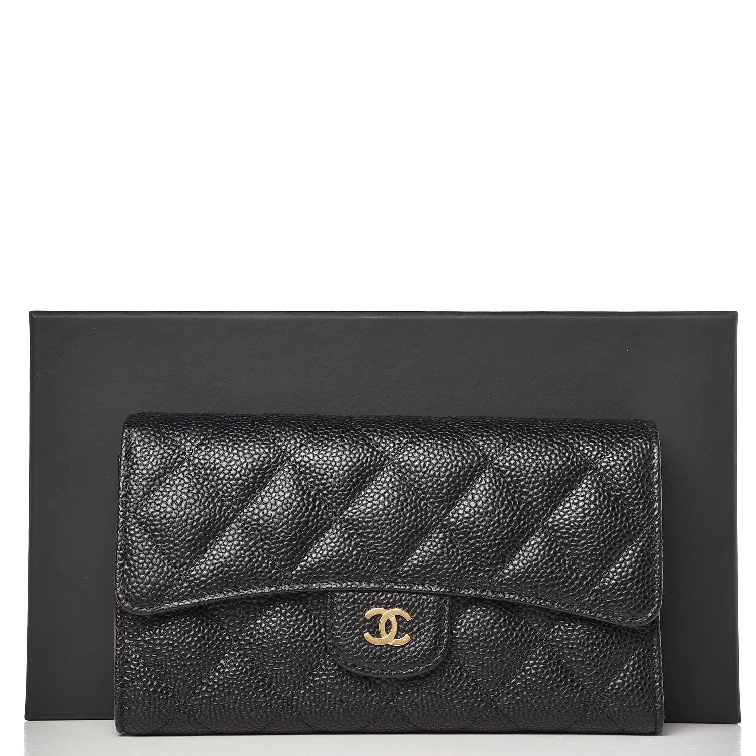 Chanel Caviar Quilted Large Flap Wallet Black 9 of 9