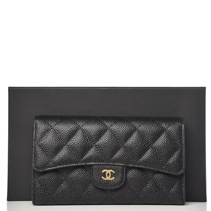 Chanel Caviar Quilted Large Flap Wallet Black 9 of 9