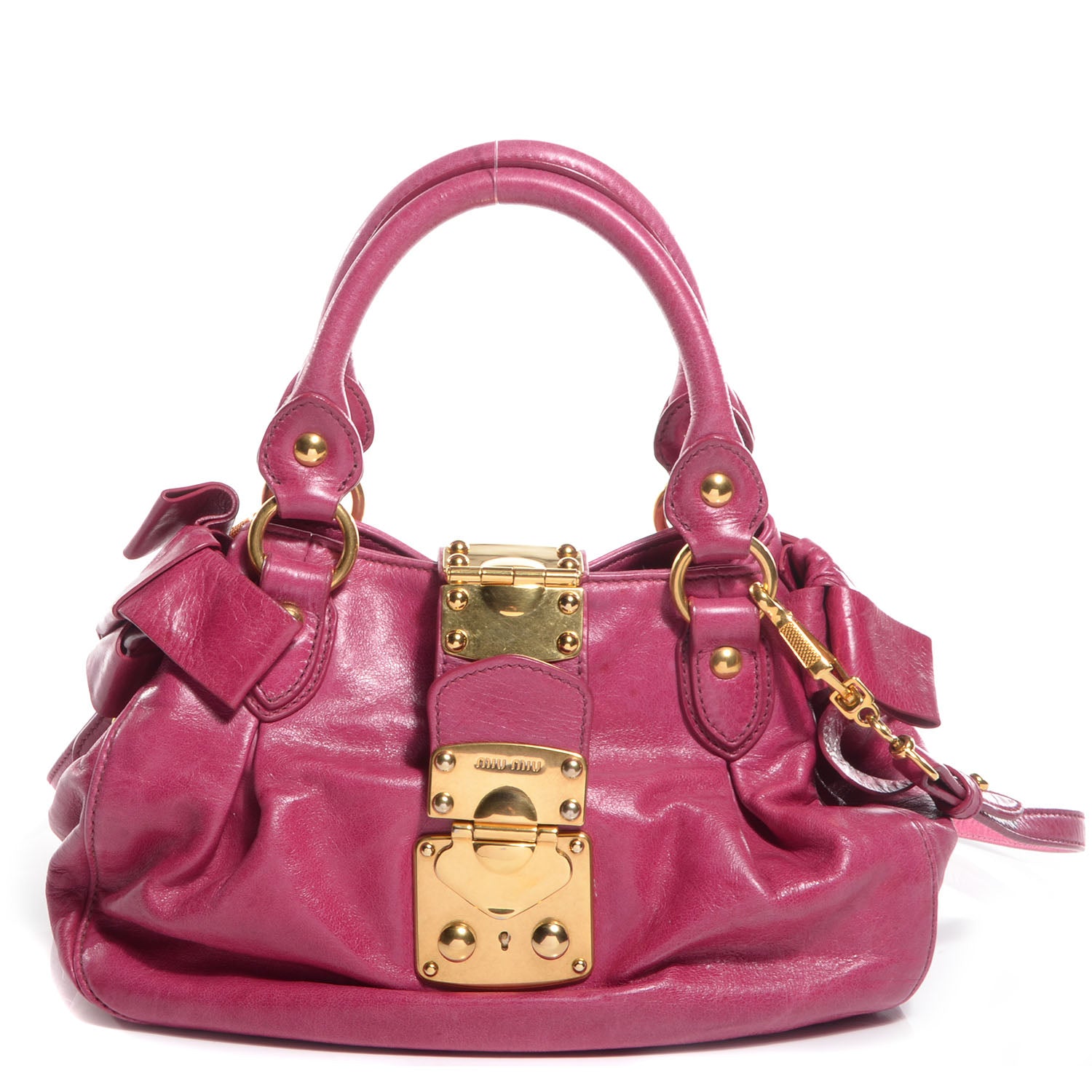 Miu Miu Vitello Lux Mini Bow Bag Rosa 1 of 10