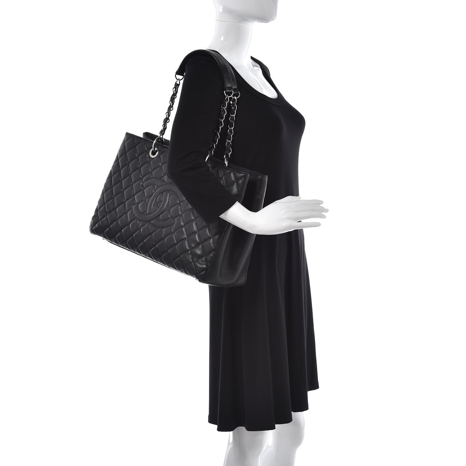 Chanel Caviar Quilted XL Grand Shopping Tote GST Black 2 of 20
