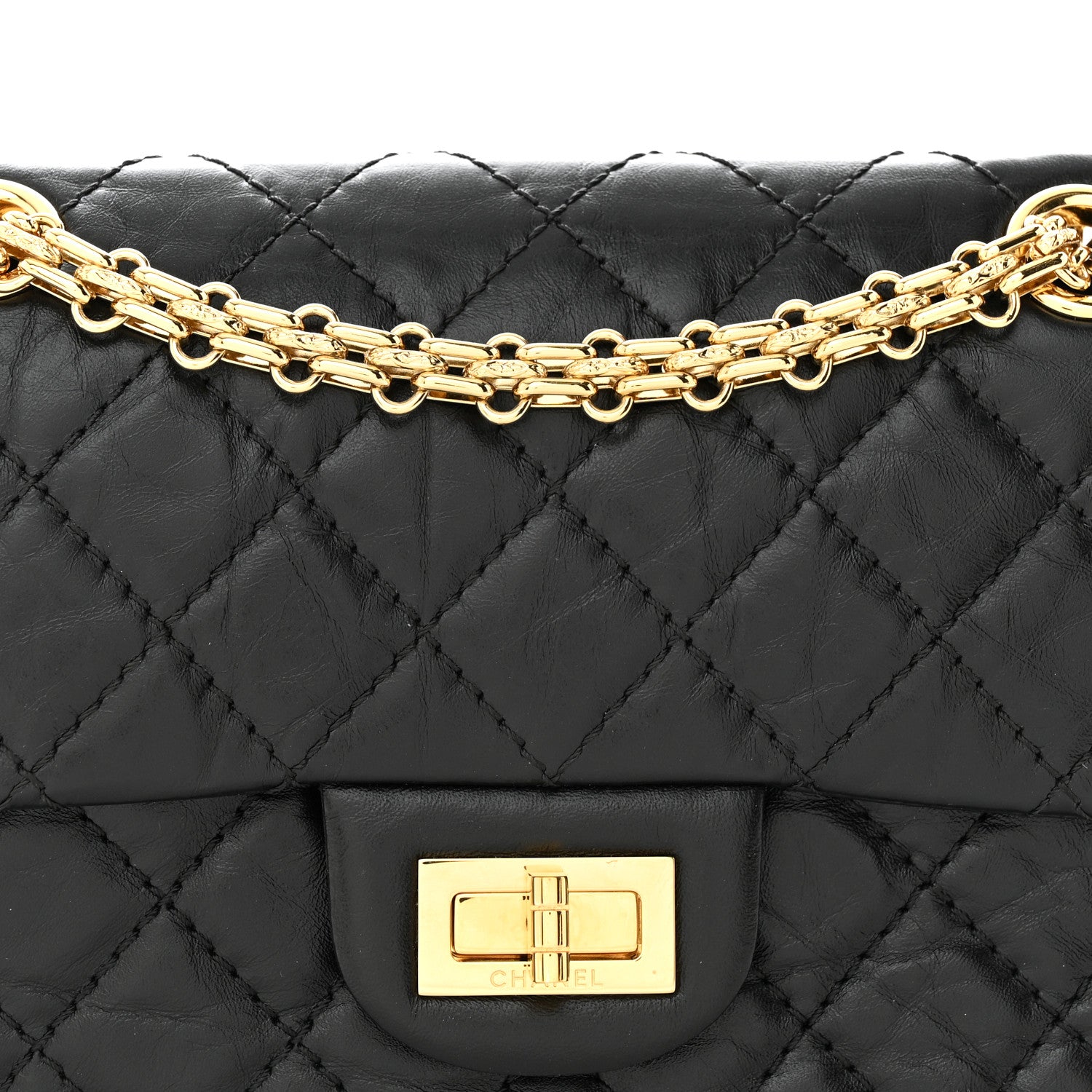 Chanel Aged Calfskin Quilted 2.55 Reissue Mini Flap Black 8 of 11