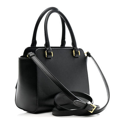 Prada Saffiano Soft Calfskin Mini Zippered Crossbody Tote Black 3 of 16