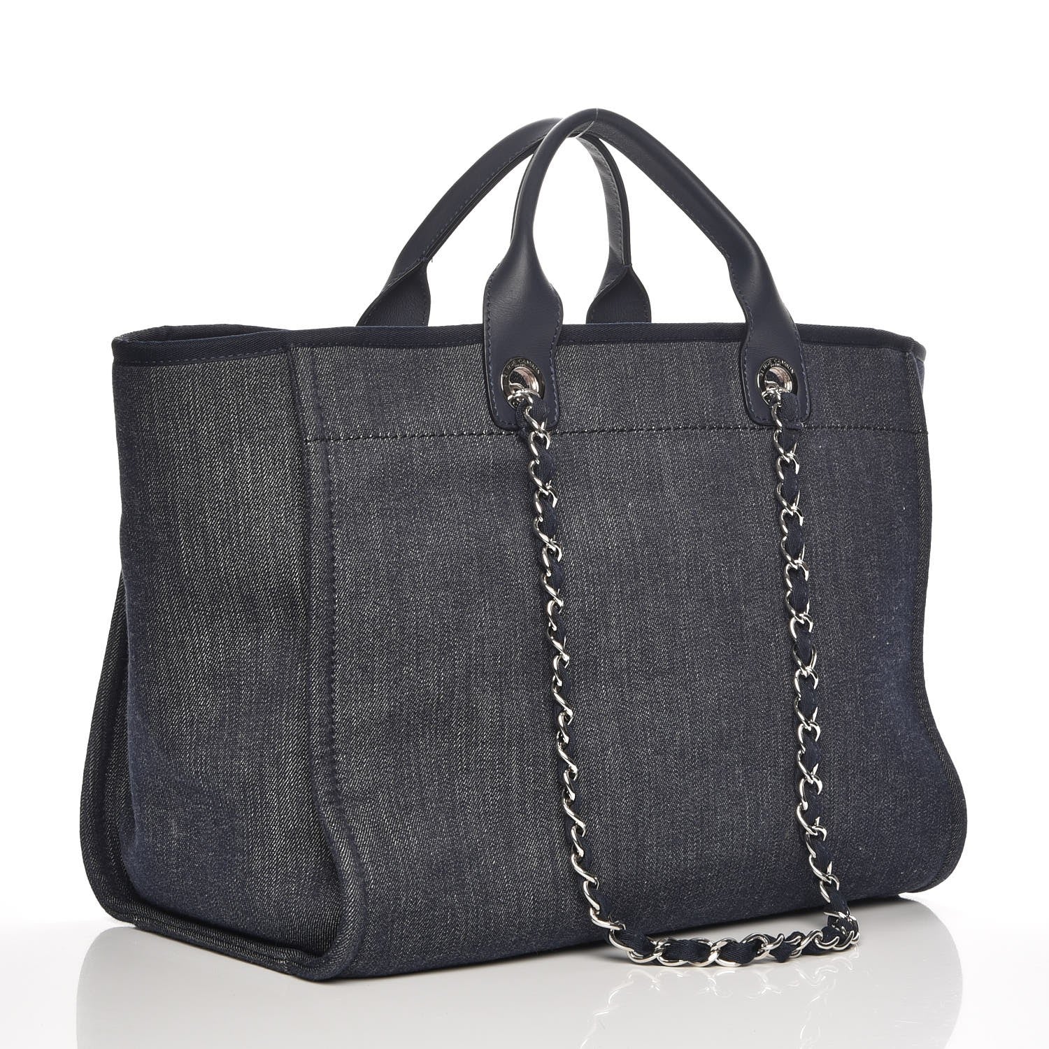 Chanel Canvas Large Deauville Tote Dark Blue 4 of 8