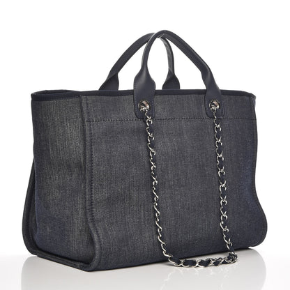 Chanel Canvas Large Deauville Tote Dark Blue 4 of 8