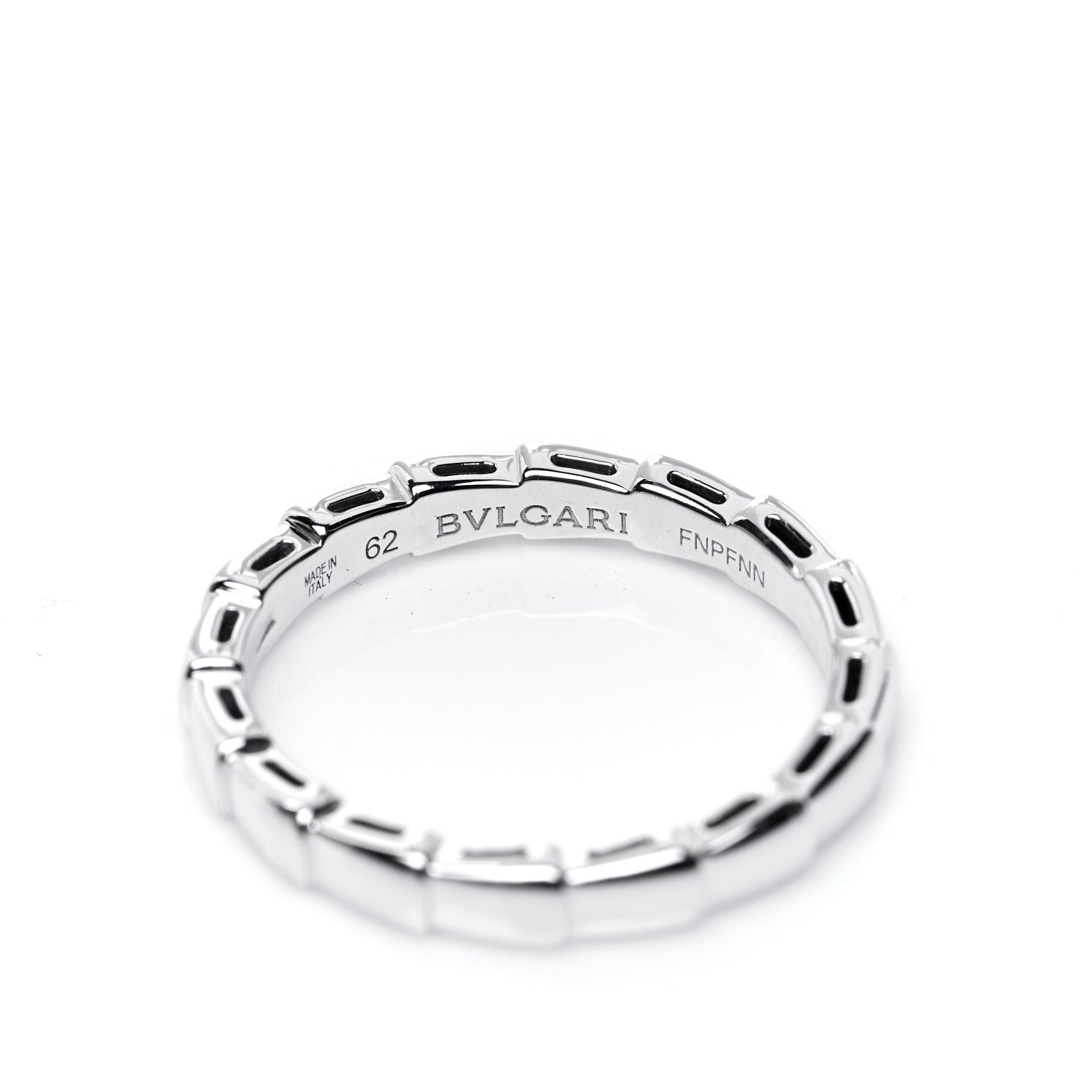 Bulgari 18K White Gold Serpenti Viper Band Ring 62 10 4 of 5