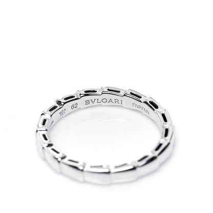 Bulgari 18K White Gold Serpenti Viper Band Ring 62 10 4 of 5