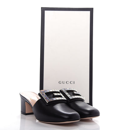 Gucci Malaga Kid Crystal Square G Madelyn Mules 35.5 Black 11 of 11