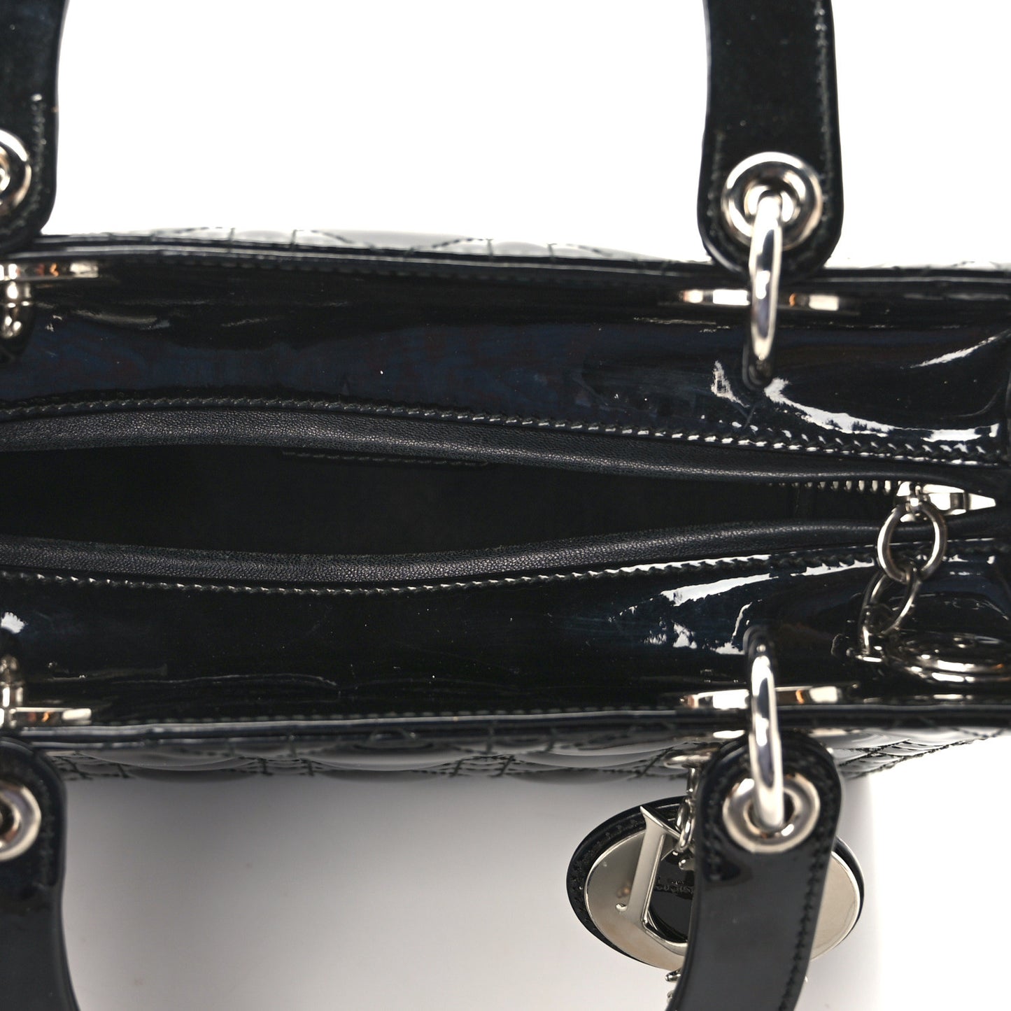 Patent Cannage Medium Lady Dior Black