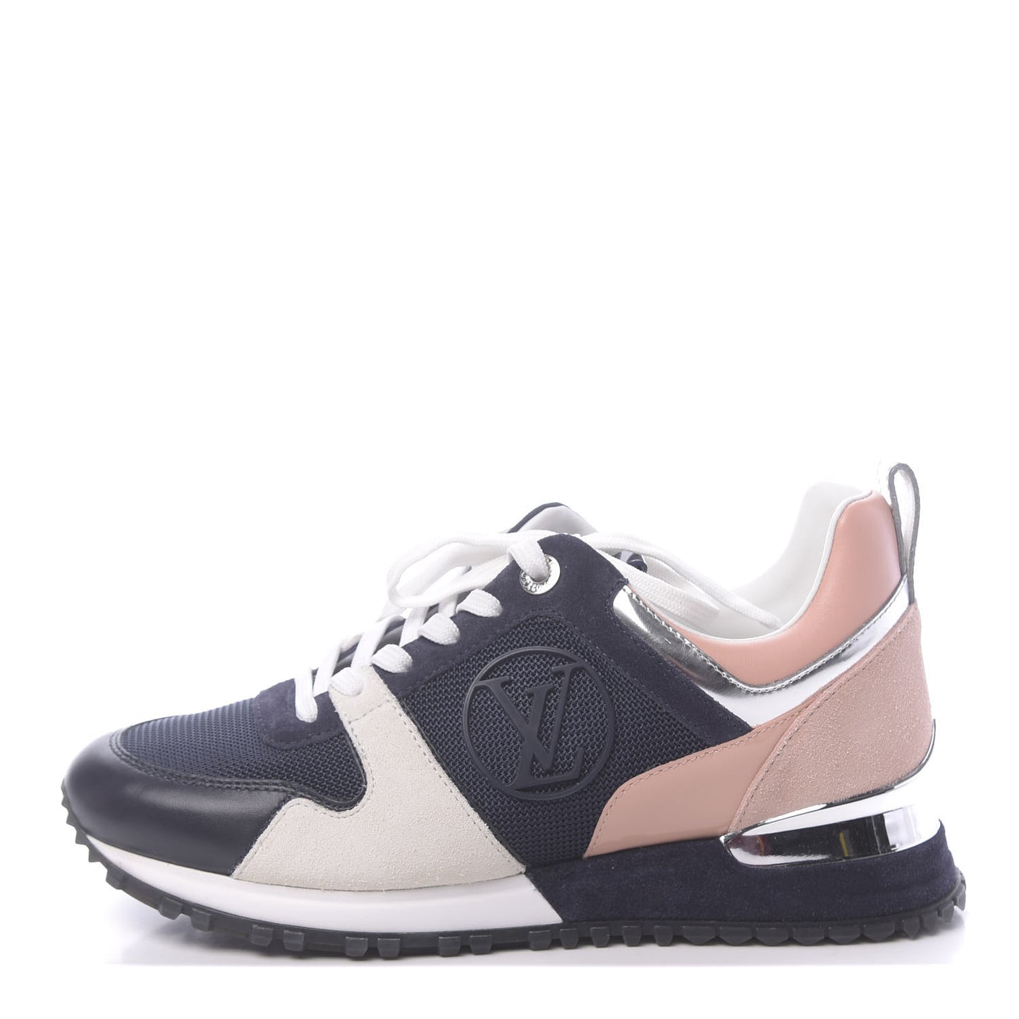 Suede Calfskin Run Away Sneakers 36 Blue Pink White