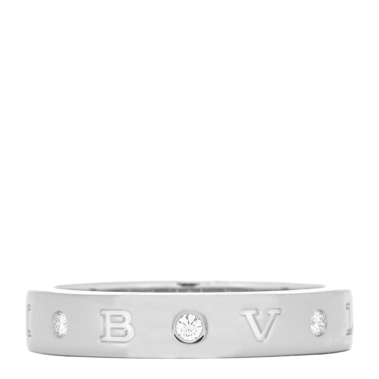 18K White Gold 7 Diamond B.Zero1 Essential Band Ring 68 12.25