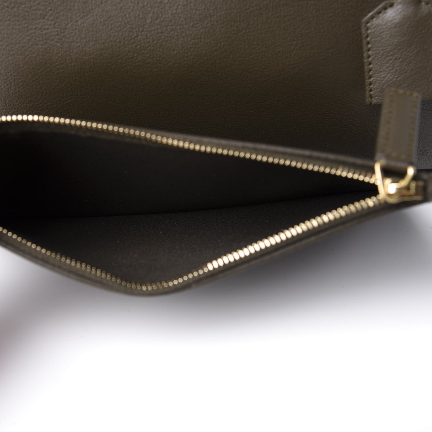 Calfskin Large Shopping Tote Kaki Militaire