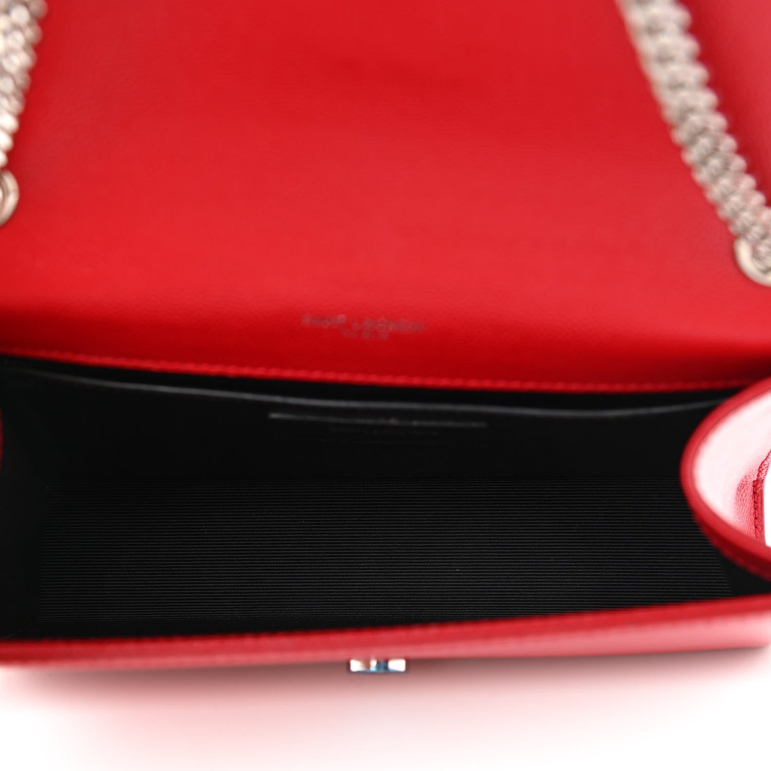 Saint Laurent Grain De Poudre Small Monogram Kate Satchel Red 5 of 7