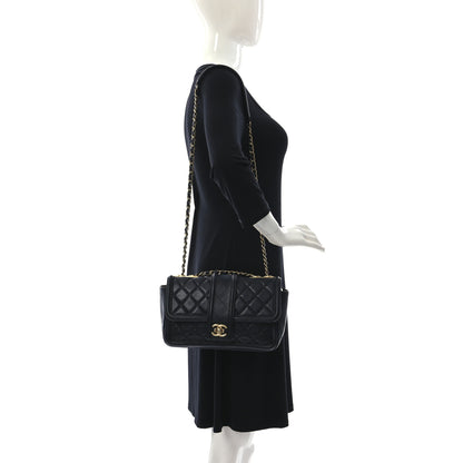 Chanel Lambskin Quilted Medium Elegant CC Flap Black 2 of 11