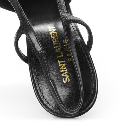 Saint Laurent Smooth Calfskin Jeanne 110 Slingback Pumps 38 Black Gold 7 of 10