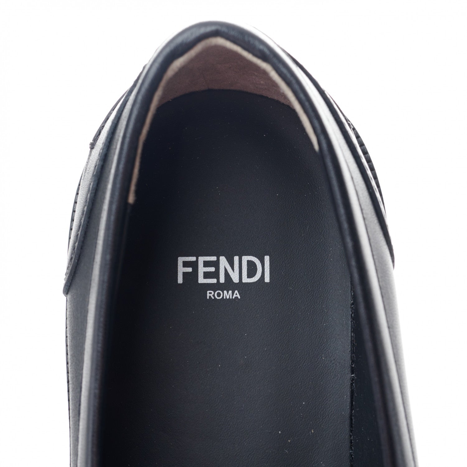 Fendi Calfskin Karligraphy Loafers 39 Black 7 of 7
