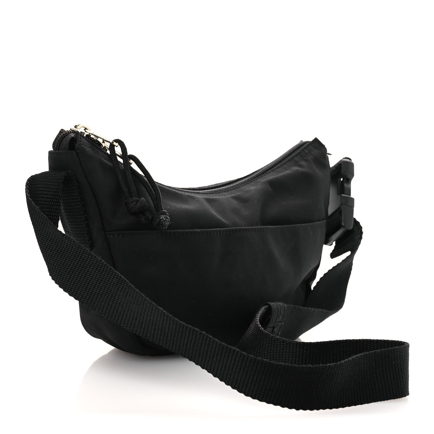 Balenciaga Recycled Sport Nylon Logo Embroidered Wheel Sling Bag Black White 3 of 14