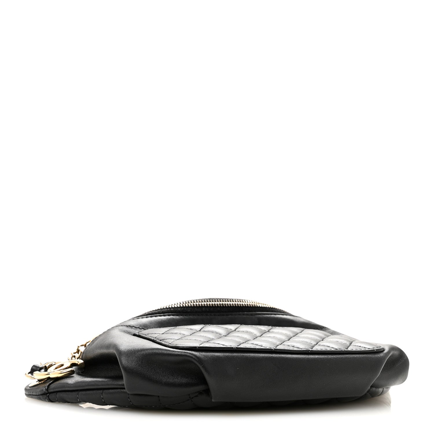 Chanel Lambskin Quilted Waist Bag Fanny Pack Black 4 of 14