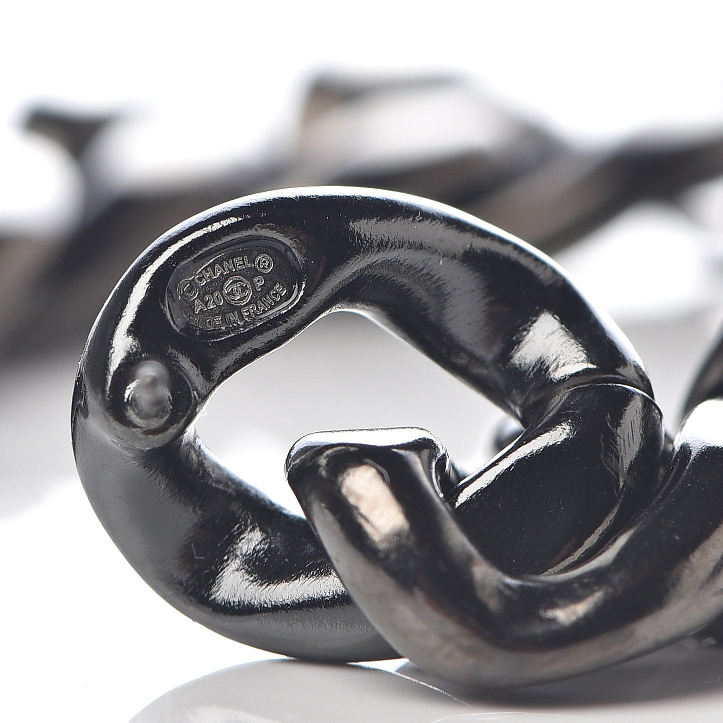 Metal CC Pick Drop Earrings Ruthenium
