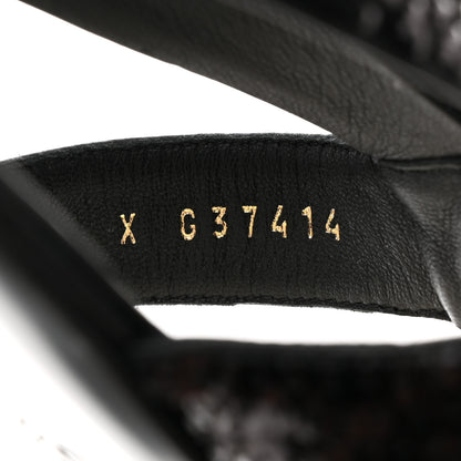 Chanel Lambskin Sequin Pearl CC Thong Sandals 41 Black 7 of 8
