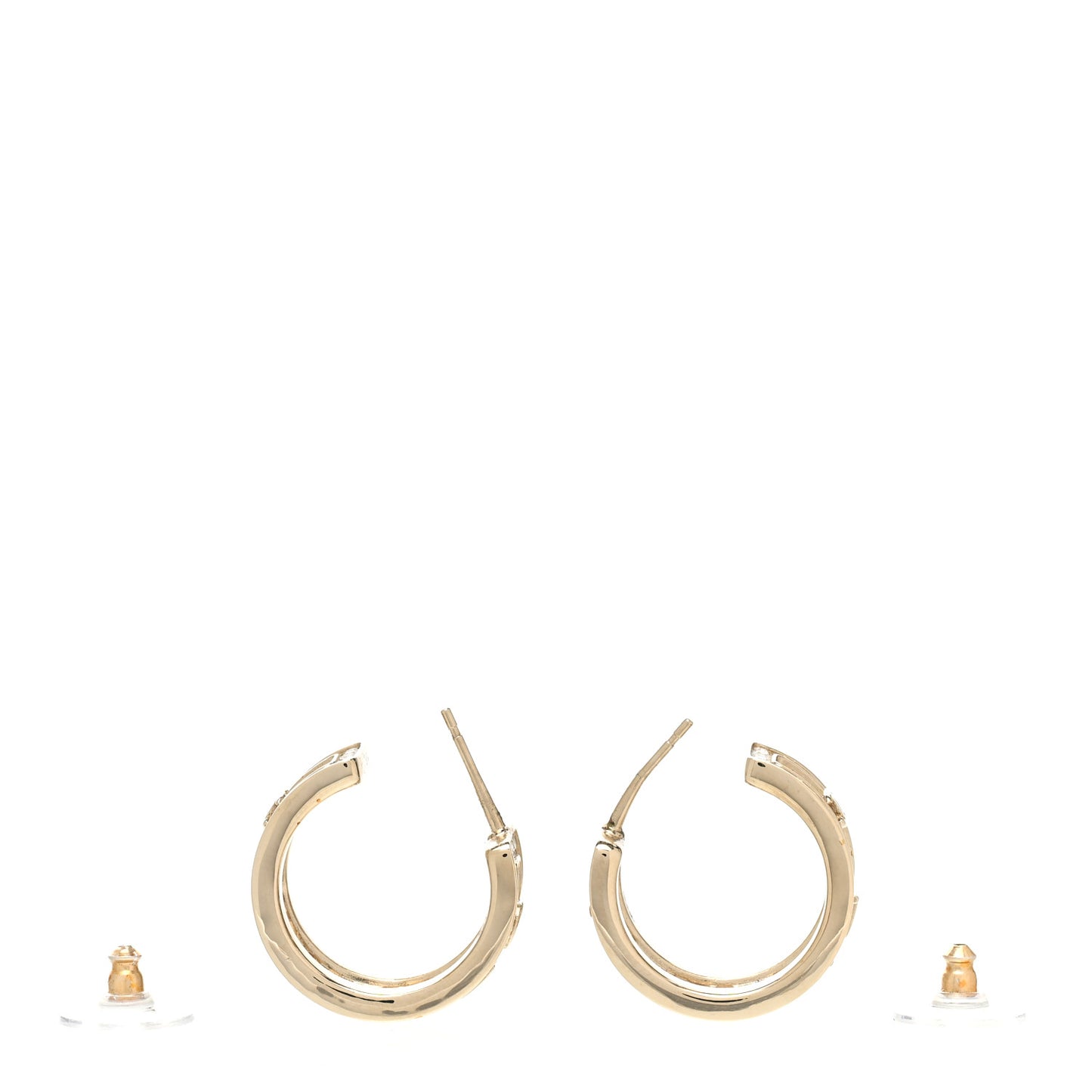 Metal Crystal Bow-tiful CC Hoop Earrings Gold