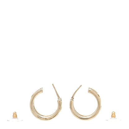Chanel Metal Crystal Bow-tiful CC Hoop Earrings Gold 3 of 5