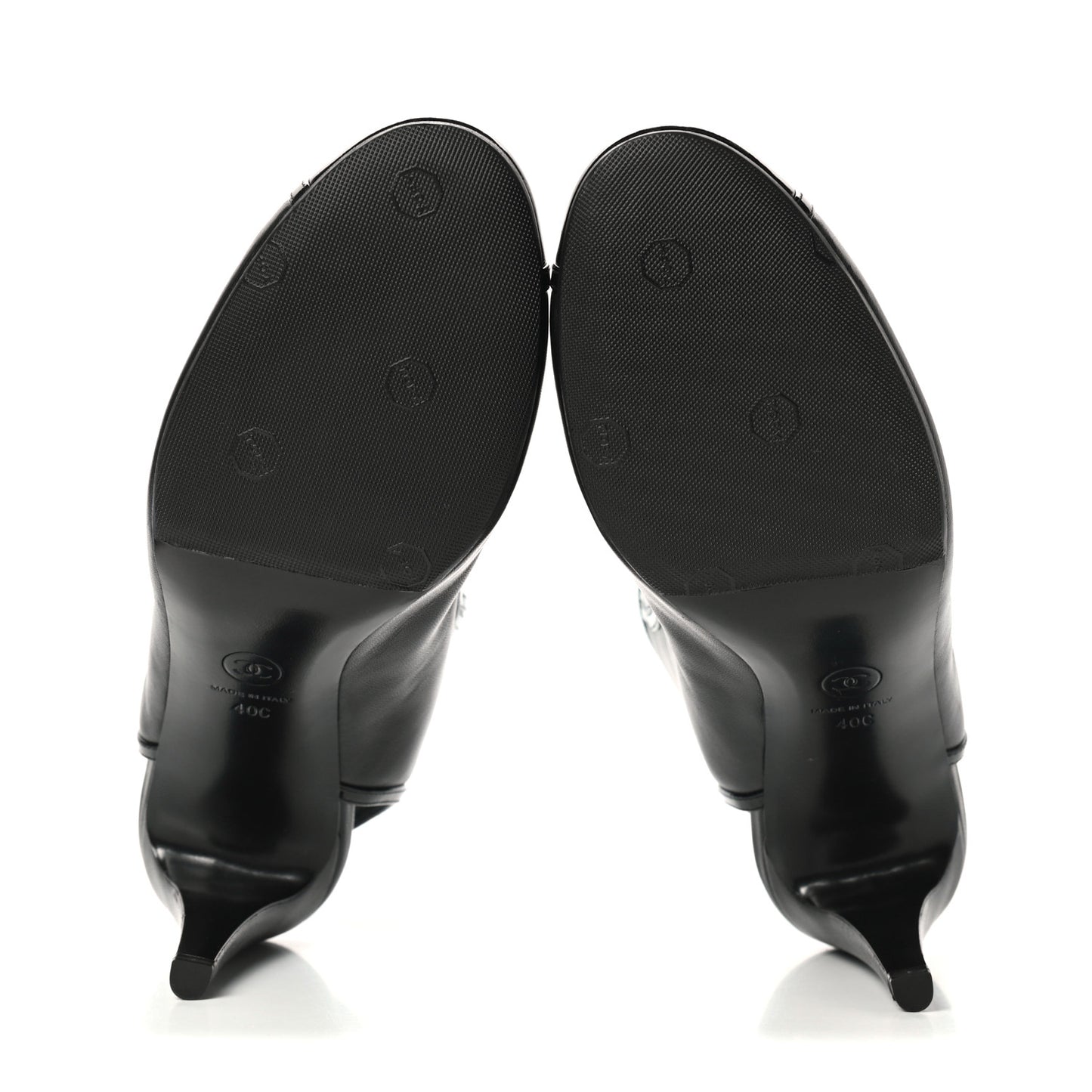 Patent Calfskin Lambskin Pumps 40 Black