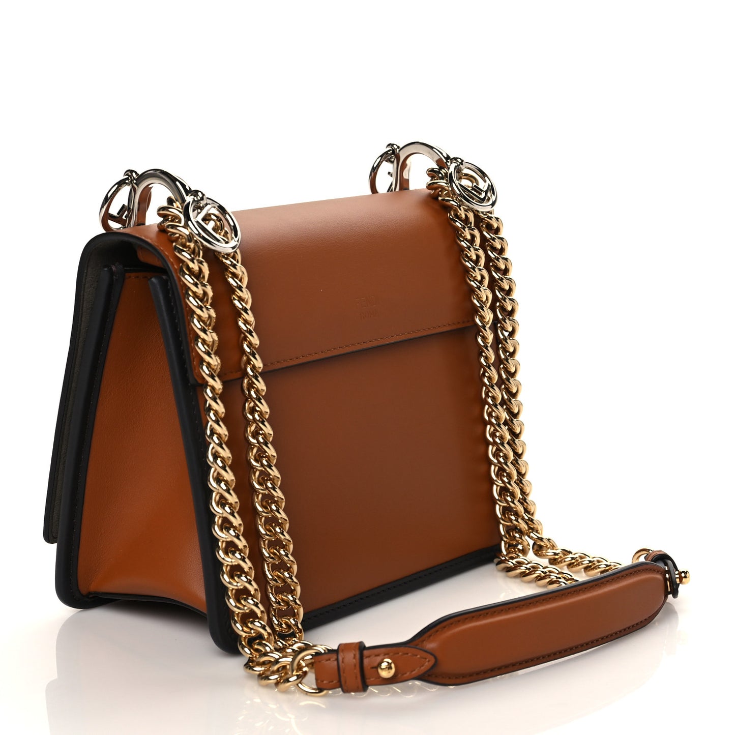 Vitello Century F is Fendi Bi-Color FF 1974 Embossed Small Kan I Shoulder Bag Camelia Saddler
