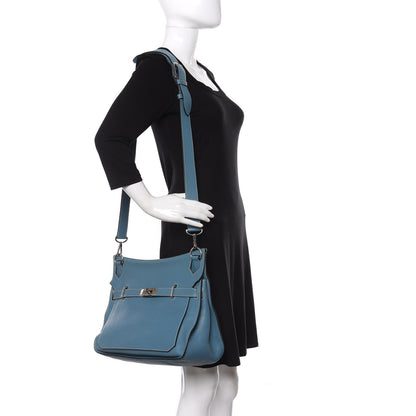 Hermes Taurillon Clemence Jypsiere 37 Blue Jean 2 of 15