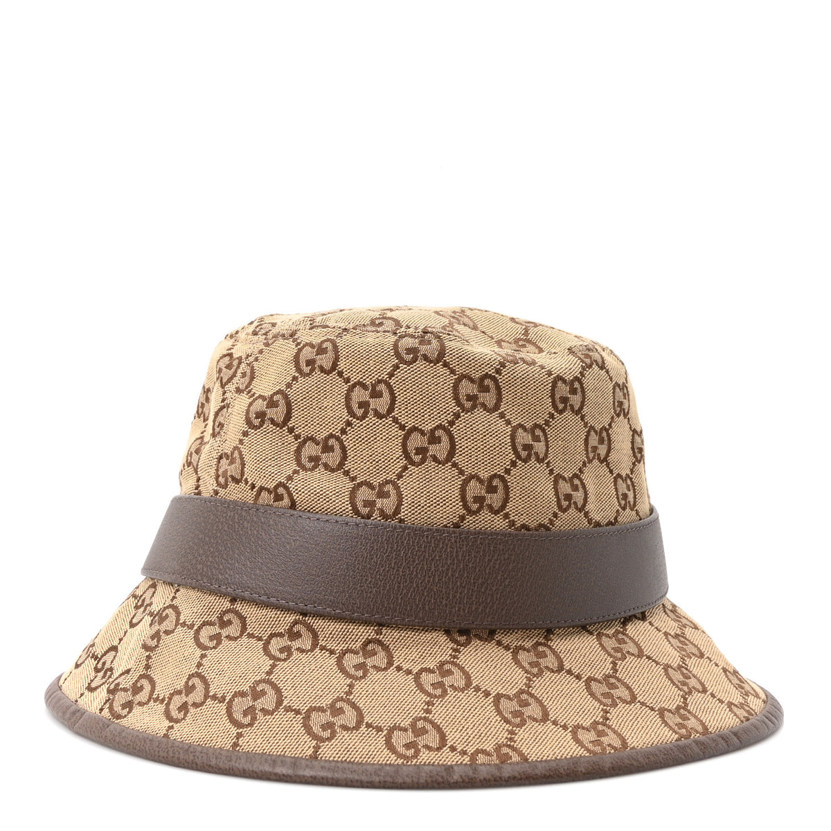 Monogram Textured Dollar Calfskin GG Jago Bucket Hat S Cacao Beige