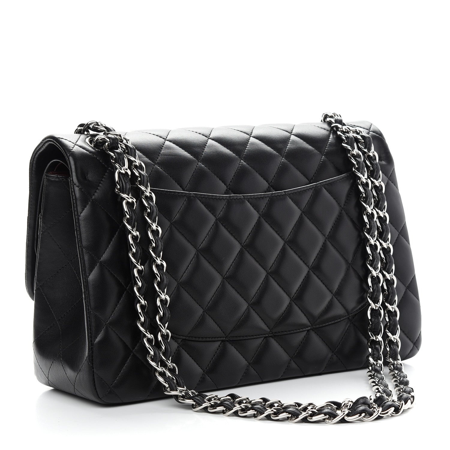 Chanel Lambskin Quilted Jumbo Double Flap Black 2 of 9