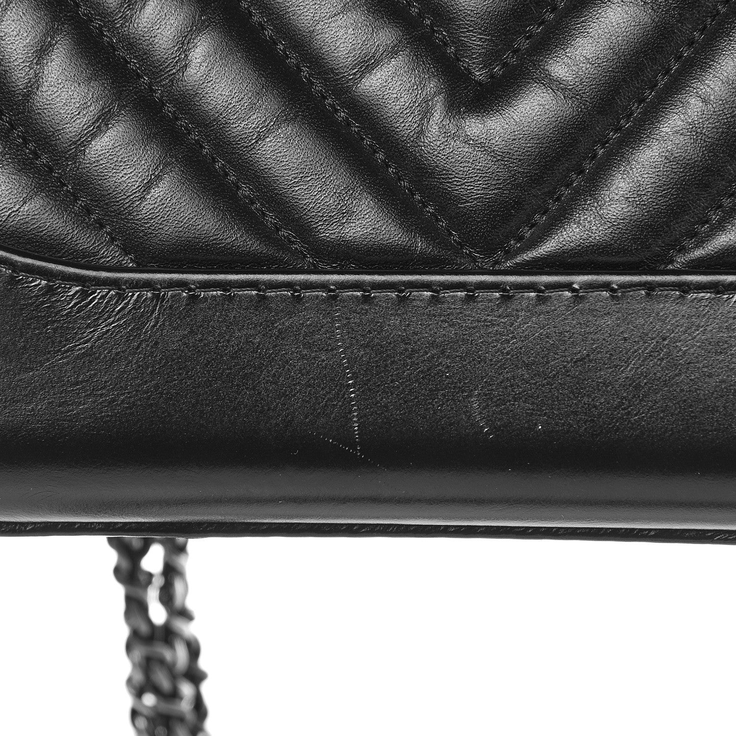 Chanel Aged Calfskin Chevron Quilted Small Gabrielle Hobo Black 13 of 14