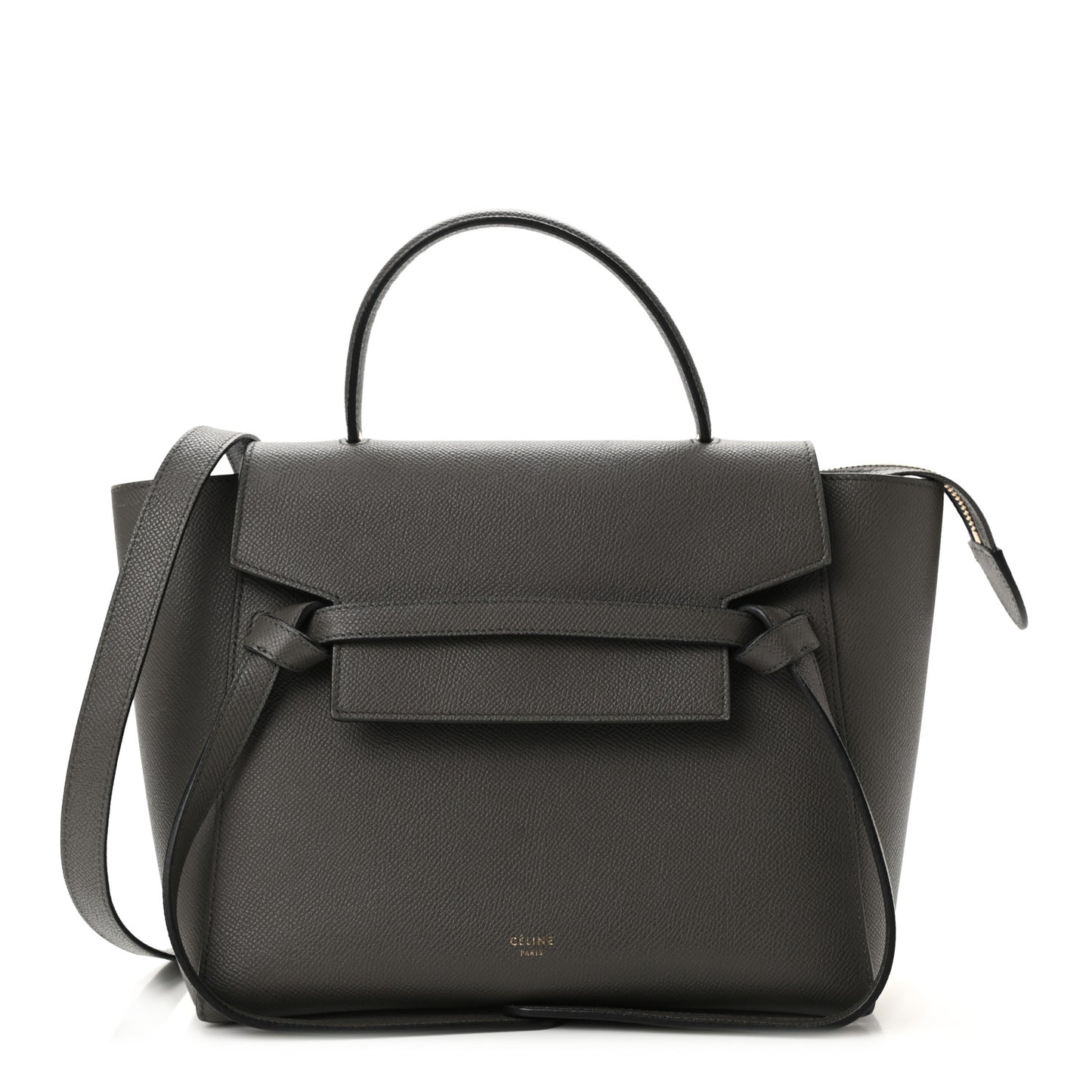 Grained Calfskin Micro Belt Bag Grey