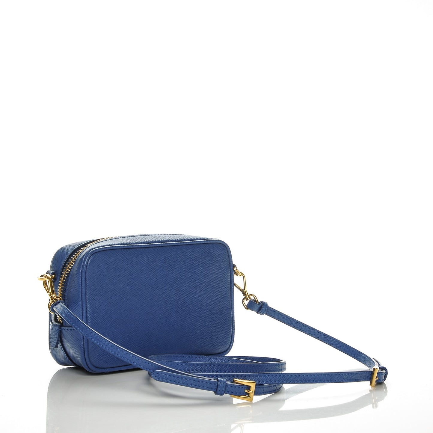 Saffiano Mini Camera Crossbody Azzurro