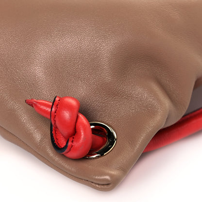 Valentino Garavani Calfskin Rockstud Bi-Color Drawstring Backpack Red Beige 8 of 12