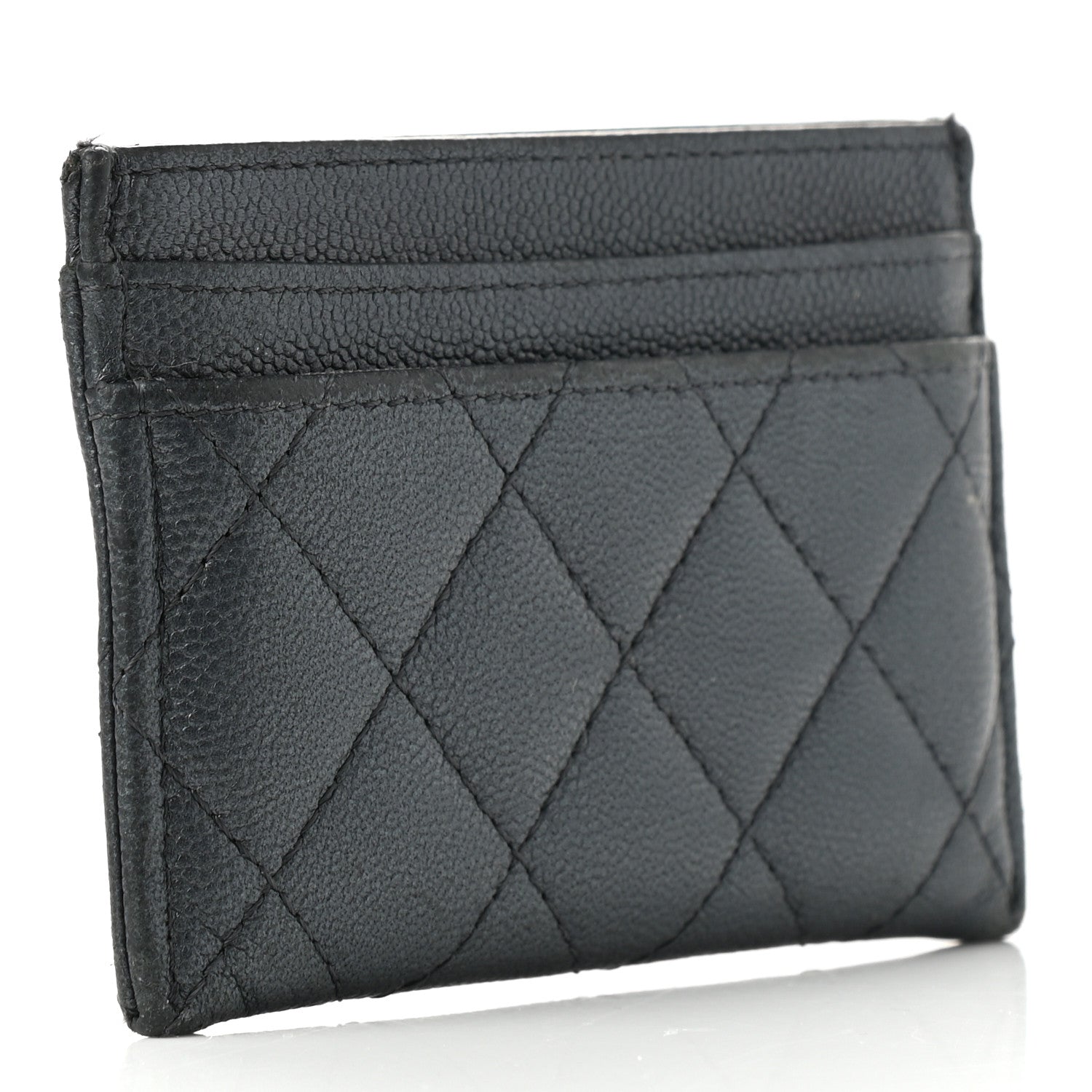 Chanel Metallic Caviar Quilted Maxi CC Card Holder Black 3 of 9