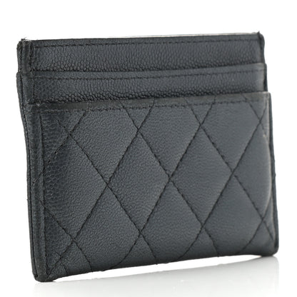 Chanel Metallic Caviar Quilted Maxi CC Card Holder Black 3 of 9