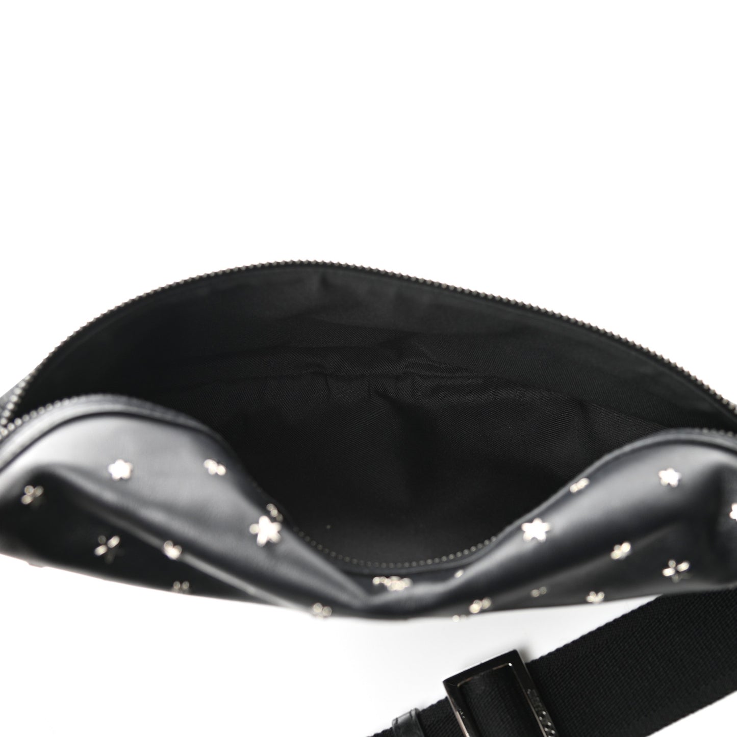Calfskin Star Studded Belt Bag Black