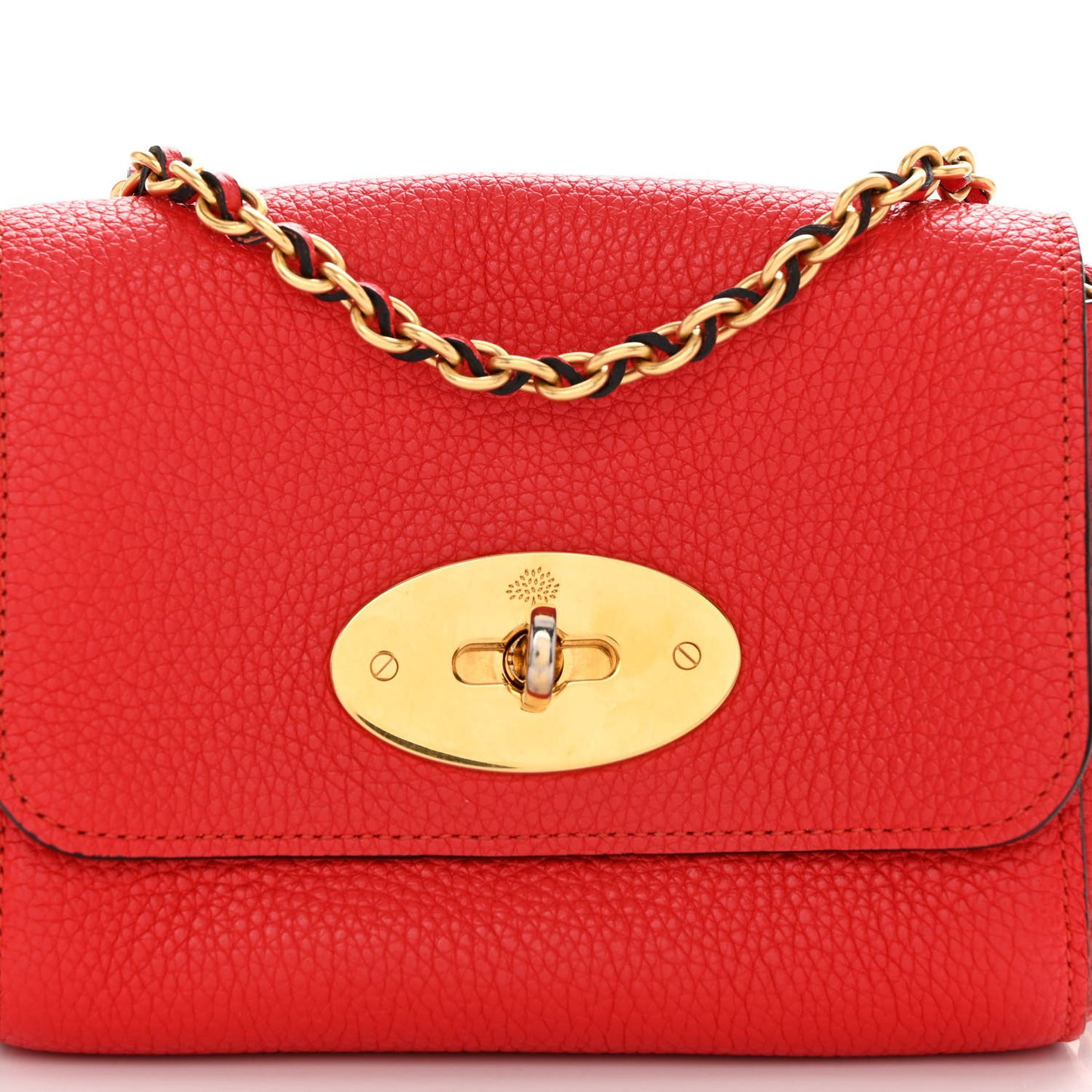 Classic Grain Calfskin Mini Lily Fiery Red