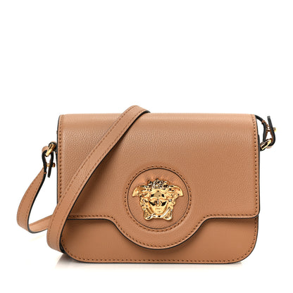 Versace Grained Calfskin La Medusa Flap Shoulder Bag Brown 1 of 11