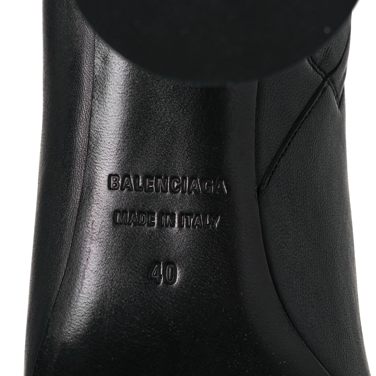 Shiny Sheepskin 20mm Oval Booties 40 Black