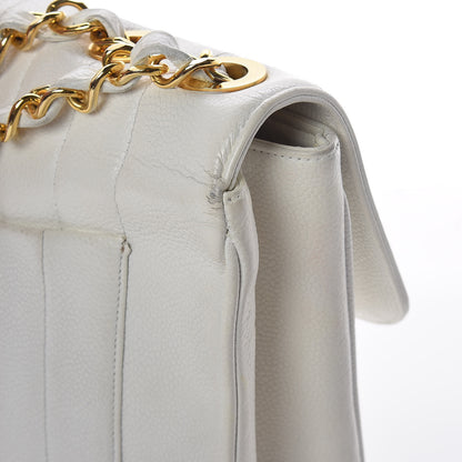Chanel Caviar Vertical Quilted Jumbo Single Flap White 22 of 22