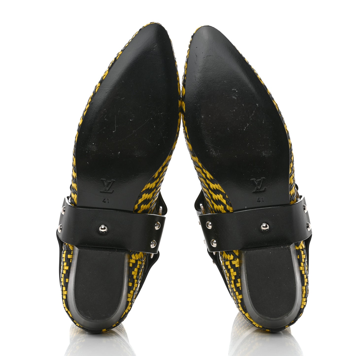 Calfskin Woven Rhapsody Ankle Boots 41 Yellow Black