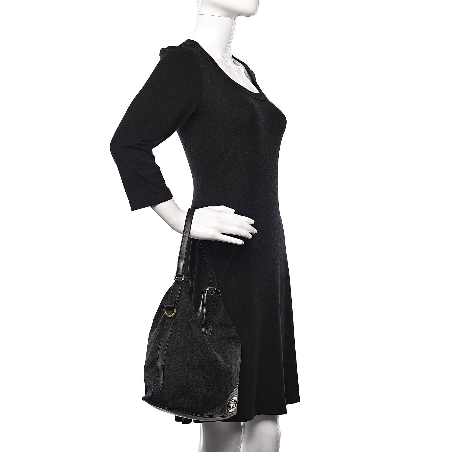 Gucci Monogram New Britt Shoulder Bag Black 2 of 10