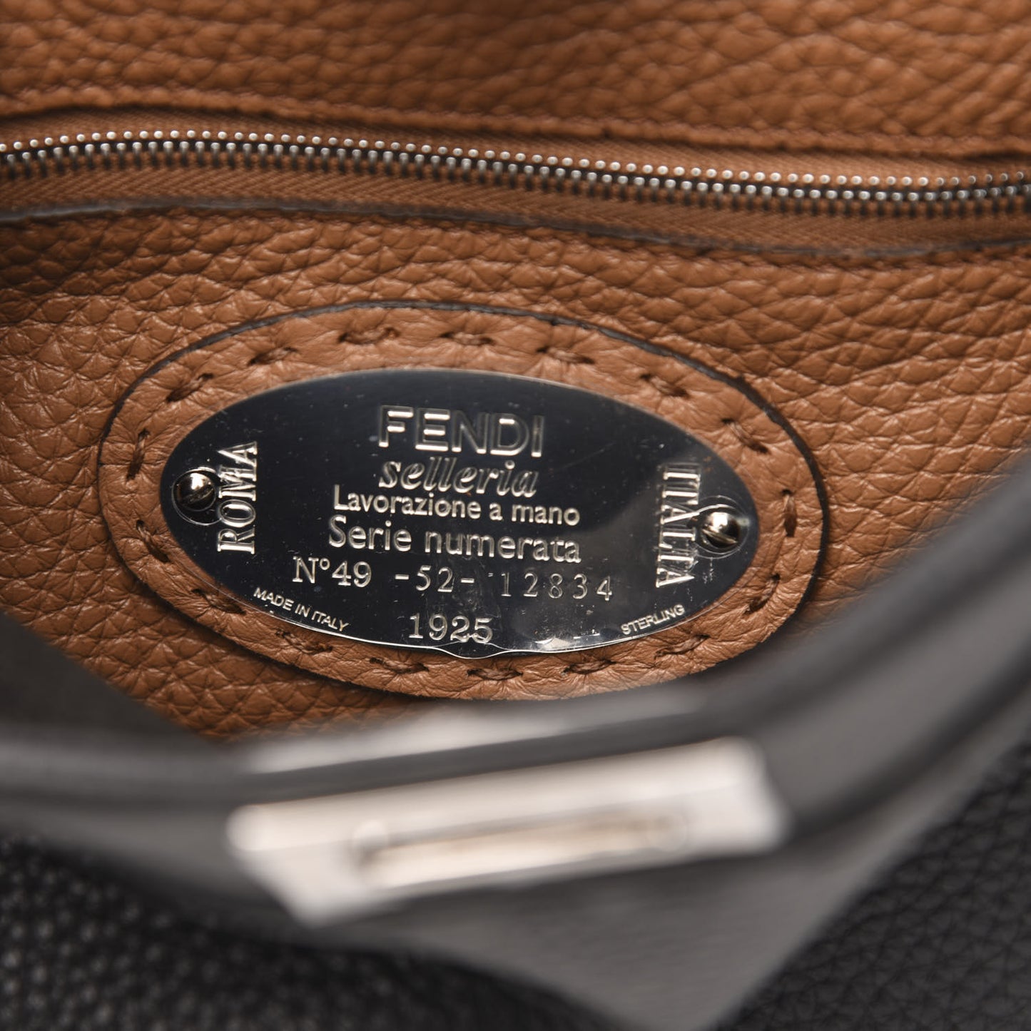 Cuoio Romano Selleria Bi-Color Mini Peekaboo Iconic Satchel Black Mou